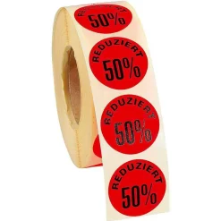 Aktions-Etiketten 50 %, 1000 Stück