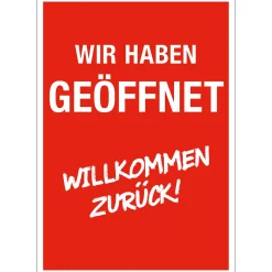 Aktionsplakat "wir Haben Geöffnet" Eckig DIN A1
