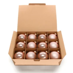 Altrosé Weihnachtskugeln Aus Glas 6 Cm Ø – 24 Stück