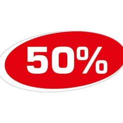 Ankleber "50 %"