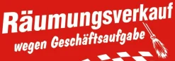 Ankleber "Räumungsverkauf Geschäftsaufgabe"