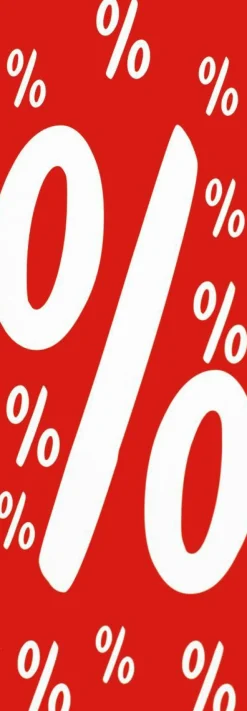 Banner Aus Papier "Prozent" 138 Cm Lang