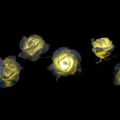 Batterielichterkette Mit Weiße Rosen 110 Cm