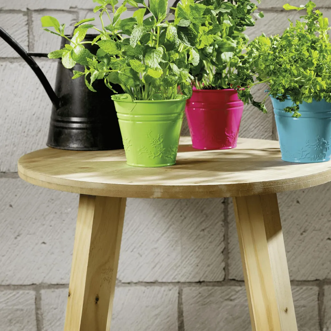 Blauer Vintage Metall Eimer Verzinkt 11 Cm