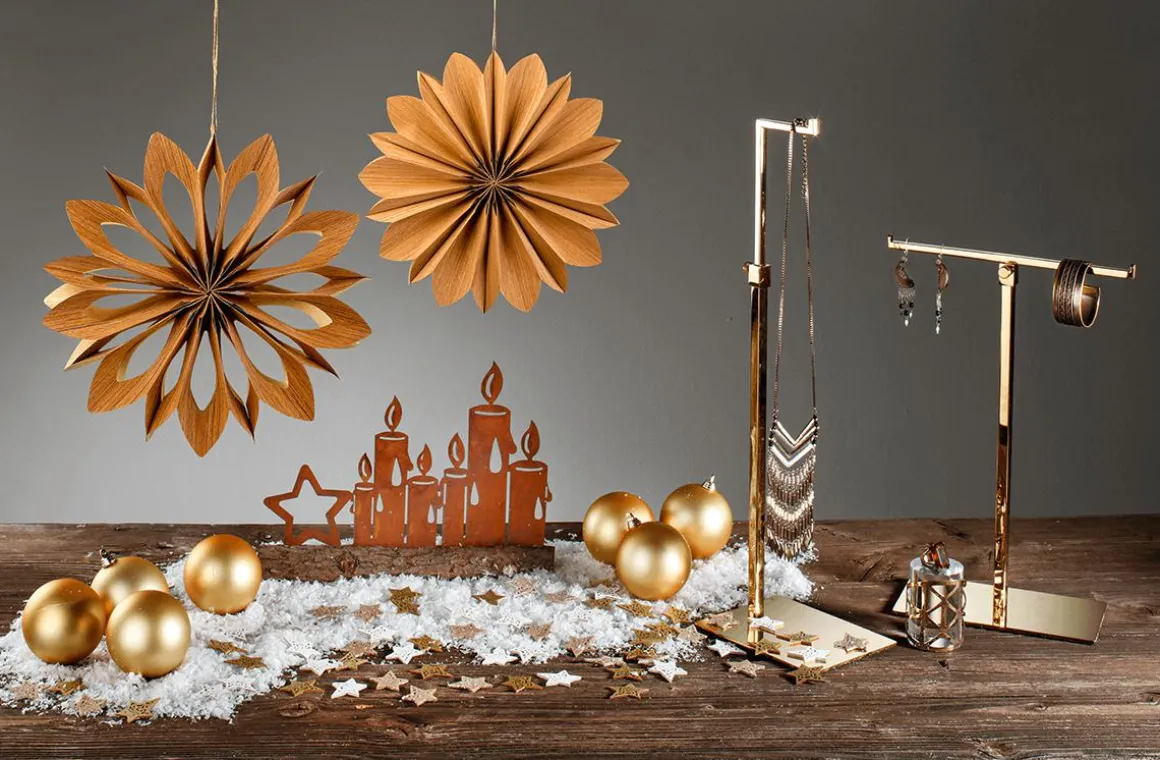 Brennende Kerzen Silhouette Mit Edelrost Patina 31 Cm Braun