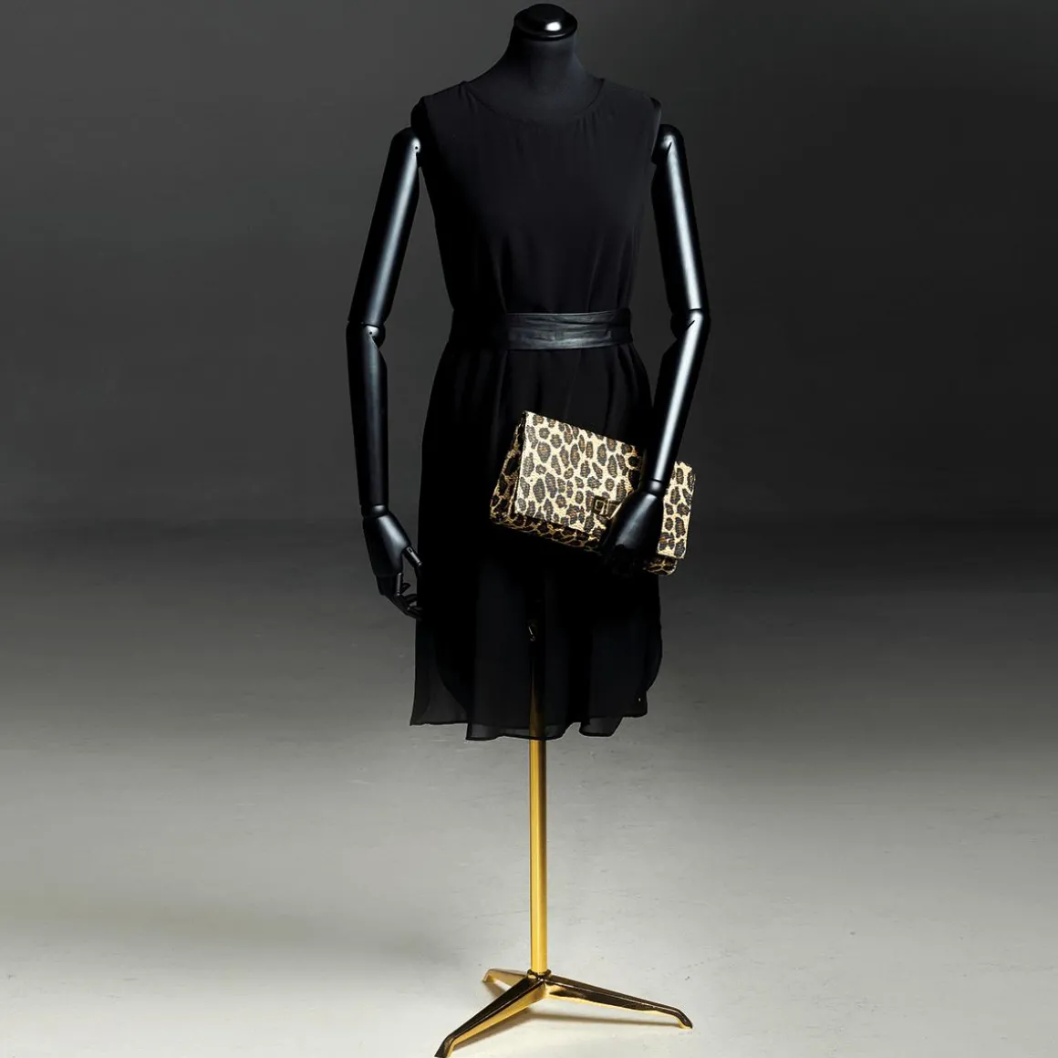 Büsten-Ständer Dreibein, Gold