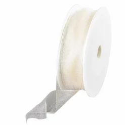 Chiffonband Mit Draht Creme 25 Mm Breit, 20 M