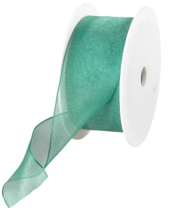 Chiffonband Mit Draht Grün 40 Mm Breit, 20 M