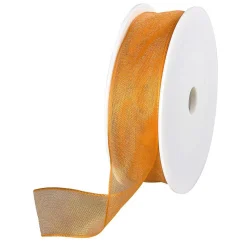 Chiffonband Mit Draht Orange 25 Mm Breit, 20 M