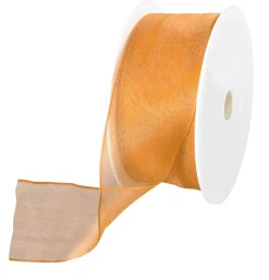 Chiffonband Mit Draht Orange 40 Mm Breit, 20 M