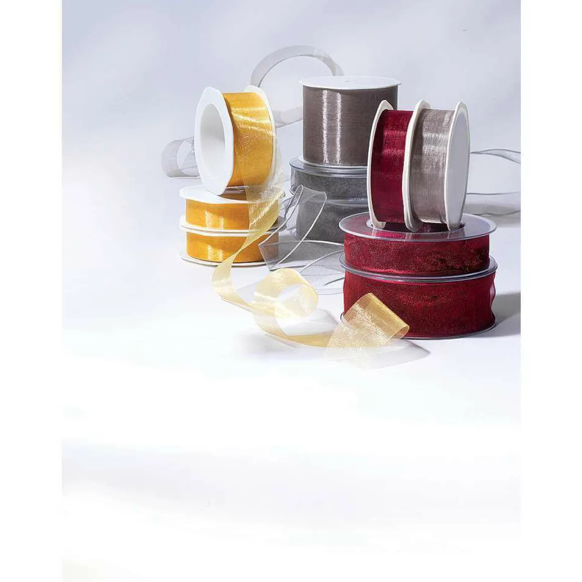 Chiffonband Mit Draht Silber 25 Mm Breit, 20 M