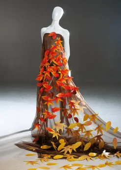 Chiffonstoff, Nougat, 145 Cm