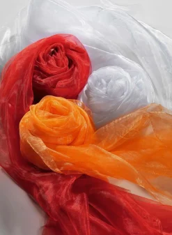 Chiffonstoff, Weiß, 145 Cm