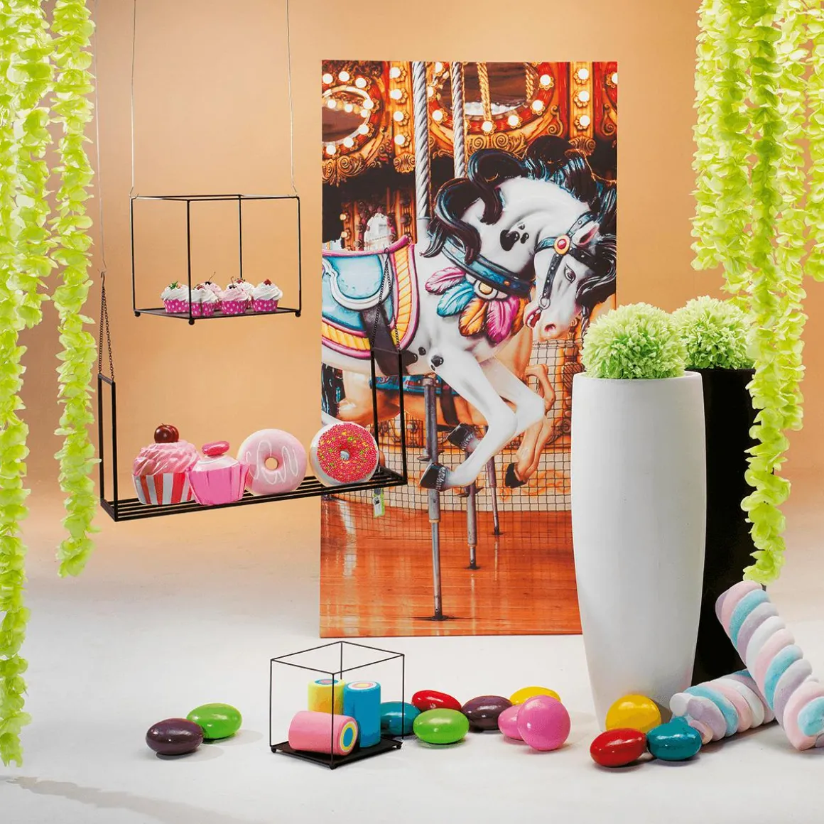 Cupcakes Rosa Lebensmittel-Attrappe, 3 Stück