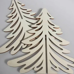 3D Deko Holz-Tanne, 60 Cm