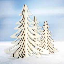 3D Deko Holz-Tanne, 60 Cm