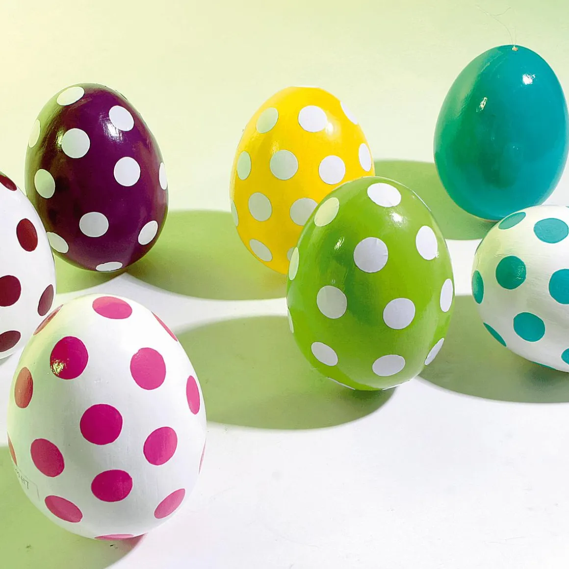 Deko Osterei Gepunktet 18 Cm, Weiß/türkis