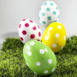 Deko Osterei Gepunktet 18 Cm, Weiß/rosa