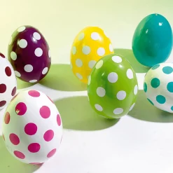 Deko Osterei Gepunktet 18 Cm, Weiß/rosa