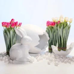 Deko Ostereier Zum Aufhängen 6 Cm, Weiß, 24 Stück