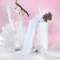 Deko Pfau Weiß, 150 Cm Lang