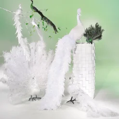 Deko Pfau Weiß, 150 Cm Lang