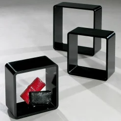 Deko Regal Set "Cube" Schwarz