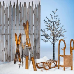 Deko Ski Aus Holz, 140 Cm Lang