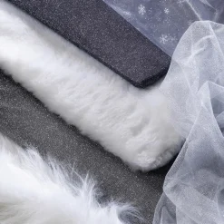 Deko Stoff Glitzer Silber 145 Cm Breit