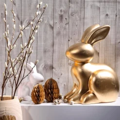 Dekofigur Osterhase Gold, 50 Cm