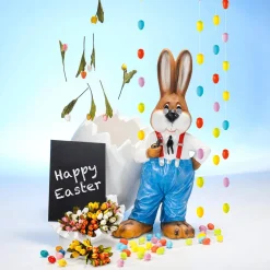 Dekofigur Osterhase Grün, 39 Cm