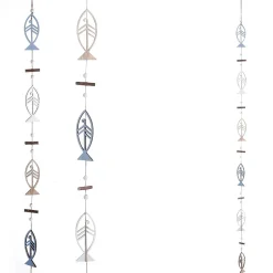 Deko-Fisch-Girlande 120 X 4 X 0,5 Cm Weiß, Braun, Blau