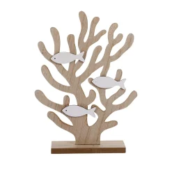 Deko-Korallen-Holz-Aufsteller Mit Fischen 22 X 6 X 30 Cm