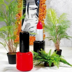 Deko-Lippenstift 60 Cm, Rot Silber Schwarz