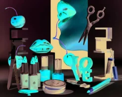 Deko-Mascara Nachbildung, Schwarz, Gold 70 Cm