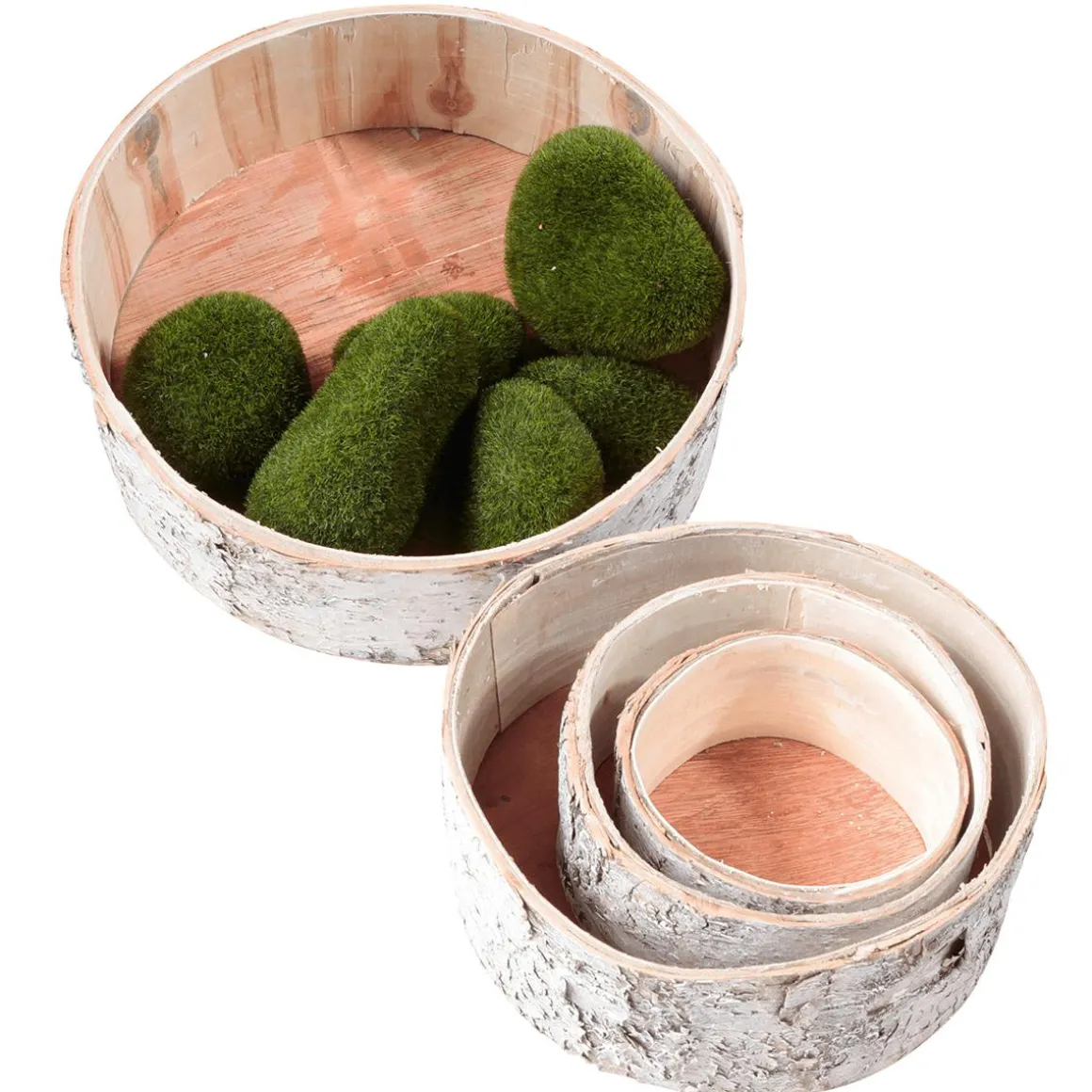 Deko-Moossteine, 6 Stück