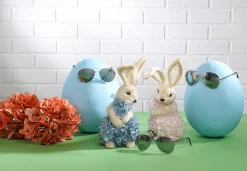 Deko-Osterhase Im Hortensienkleid Blau 30 Cm