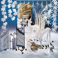 Deko-Reh Stehend 115 Cm Hoch, Weiß