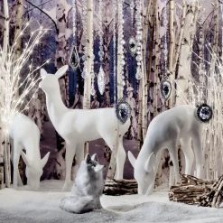 Deko-Reh Stehend 115 Cm Hoch, Weiß