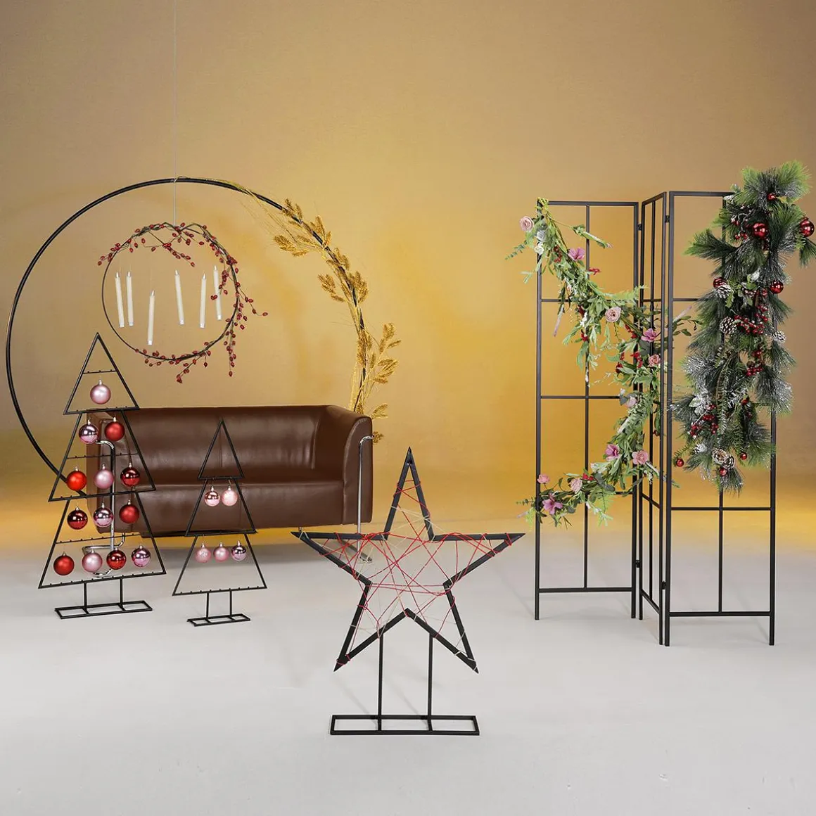 Dekoring Aus Metall, Schwarz 100 Cm Ø