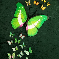 Deko-Schmetterlinge Grün 40 Cm 3 Stück