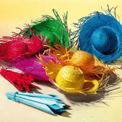 Deko-Strohhut Gelb, 40 Cm Ø