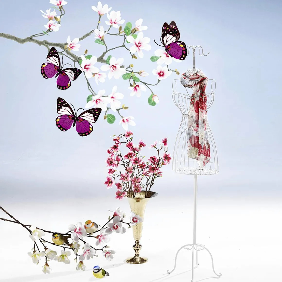 Dekovogel Blau Grün Gelb 19 Cm