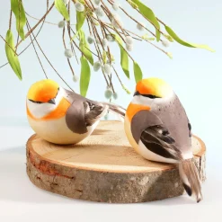 Dekovogel Grau Orange 19 Cm