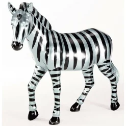 Deko-Zebra 190 Cm Lang, Silber Schwarz