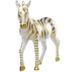 Deko-Zebra 190 Cm Lang, Weiß/gold