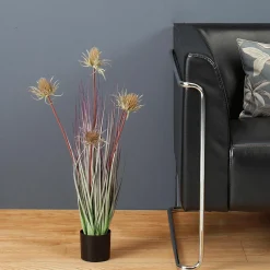 Distel-Kunstgras Im Schwarzen Topf 69 Cm