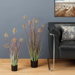 Distel-Kunstgras Im Schwarzen Topf 69 Cm