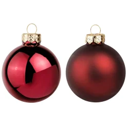 Dunkelrote Weihnachtskugeln Aus Glas 6 Cm Ø – 24 Stück