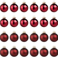 Dunkelrote Weihnachtskugeln Aus Glas 6 Cm Ø – 24 Stück